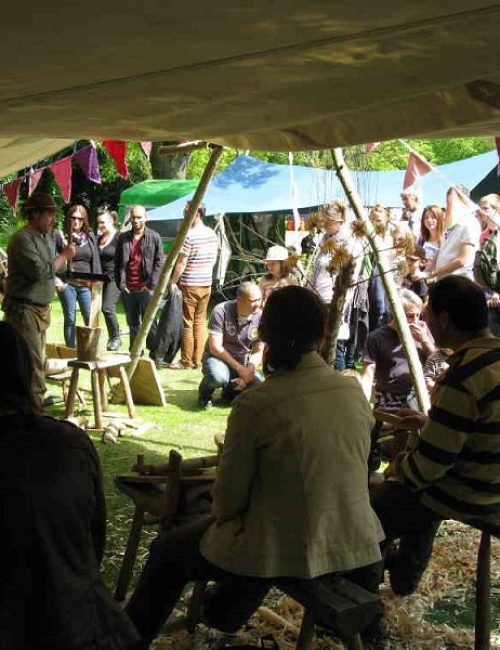 Small Axe woodcrafts demonstrating at Newcastle community Green festival